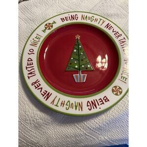 Holiday 12" Ceramic Plate / Platter NAUGHTY BUT NICE by Russ Berrie